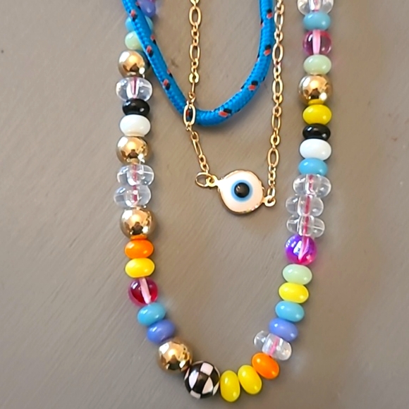 NWT Wild Fable Evil Eye layering necklaces set of 3 - Picture 7 of 8